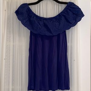 Blue off the shoulder top